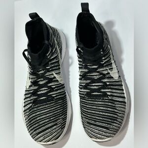 Black and White Striped Sneakers